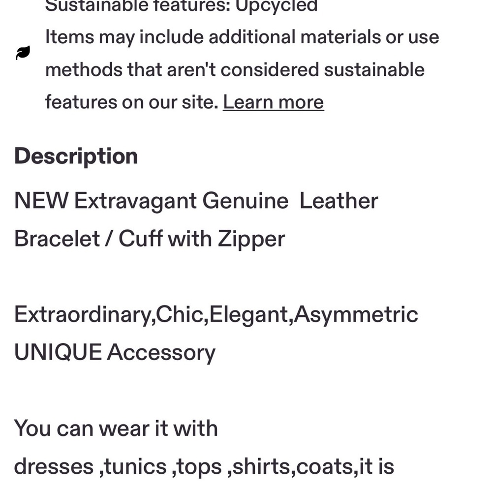 Black Ruched Leather Cuff - Picture 3 of 3